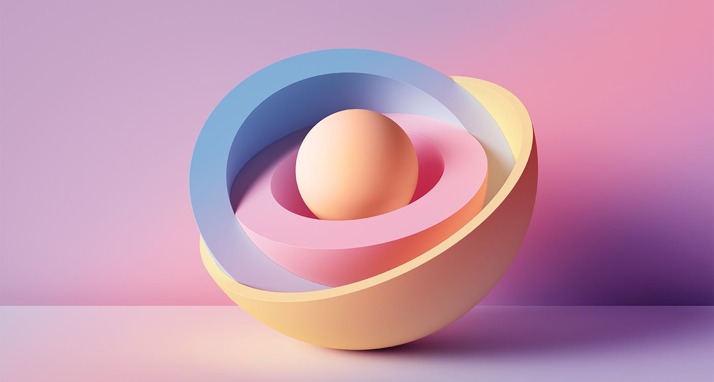 Abtract rendering of nested 3D spheres
