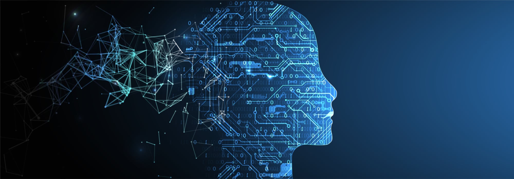 Plexus Artificial Intelligence concept.  Creative brain concept background. Vector science illustration.